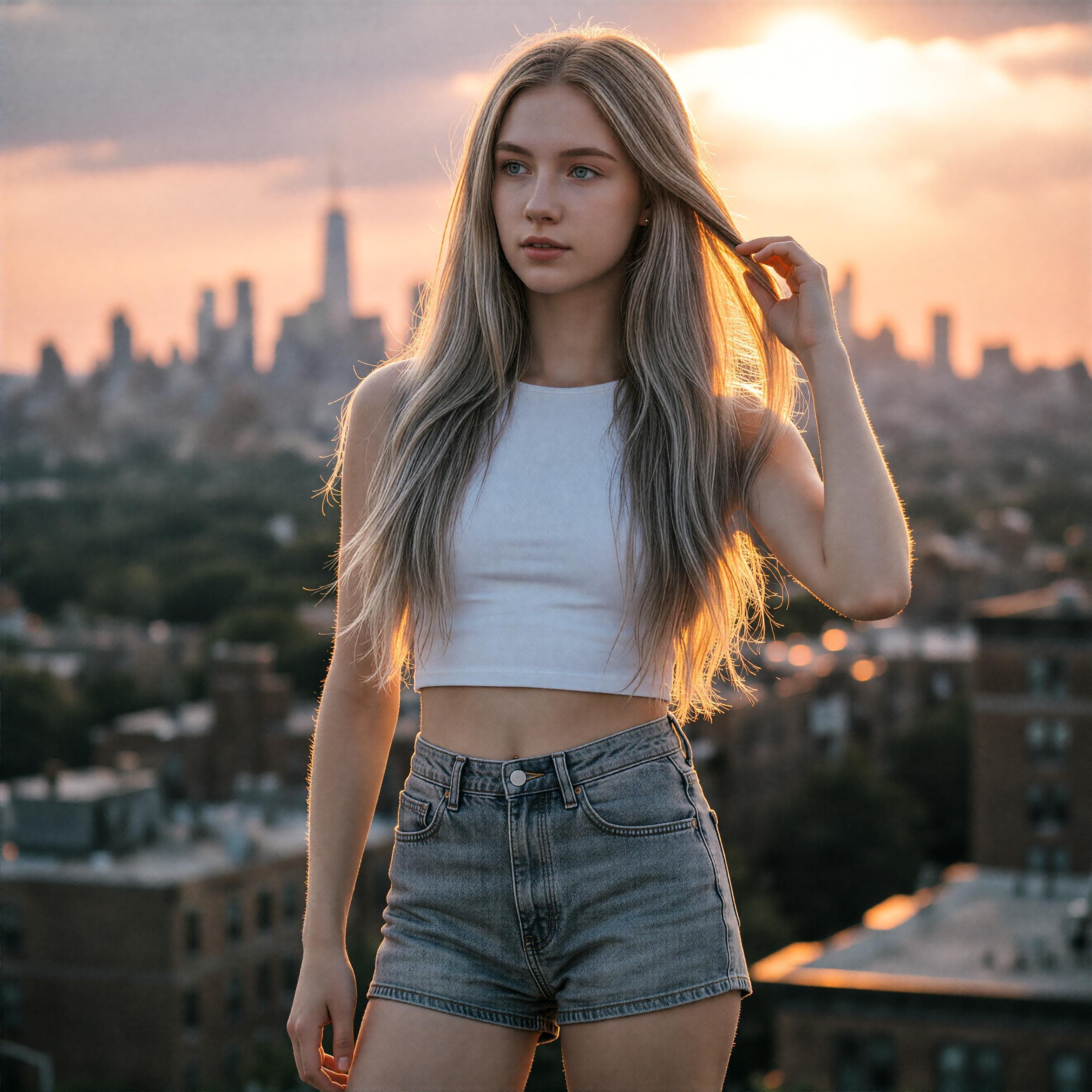 AI hairstyle changer hair color preview on a portrait photo